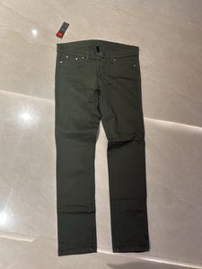 Olive Green Slim Fit Pants