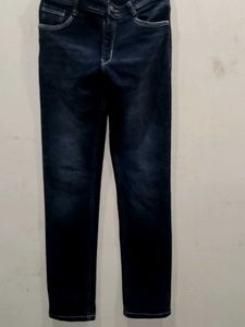 Dark Wash Jeans with White Stitching