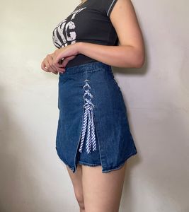 Mini Bow Denim Skirt