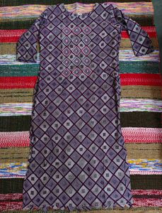 Purple Geometric Print Kurti