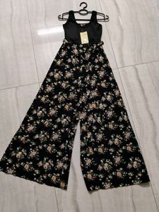 Floral Jumpsuit with Wide Legs
