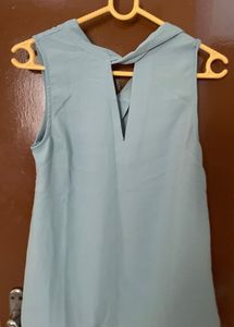 Sleeveless Blue Top
