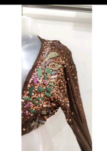 Sequin Embellished Brown Bolero