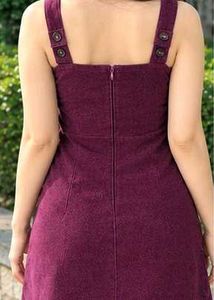 Burgundy Corduroy Mini Dress