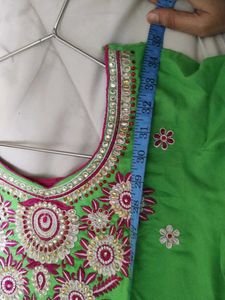 Green Embroidered Kurta