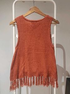 Knit Boho Top with Tassels