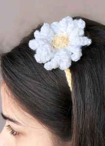 Handmade Crochet Daisy Hair Band