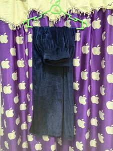 Elegant Blue Velvet Kurta Set