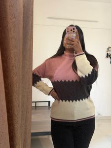 Cozy Colorblock High-Neck Sweater