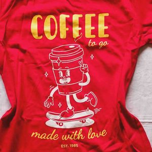 Red Coffee To Go Graphic T-Shirt