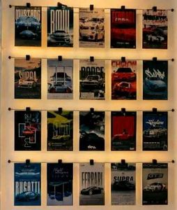 Car Wall poster || 24pcs (4x6inch) For Room Decora