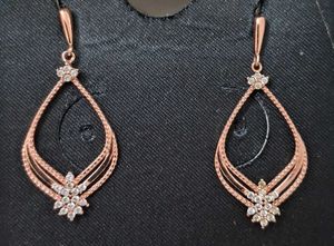 Giva Rose Gold Drop Earrings with Crystals