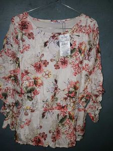 Shahion Printed Slim Fit Blouson Top