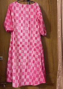 Indie Picks-Pink Checked Kurta
