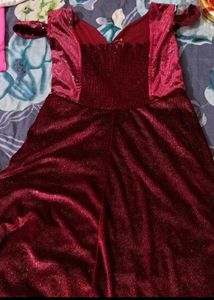 Stunning Maroon Embellished Ethnic Gown
