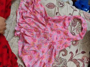Pink Floral Print Blouse