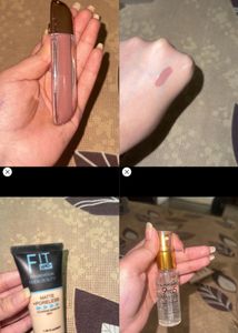 foundation,primer,nude lipstick