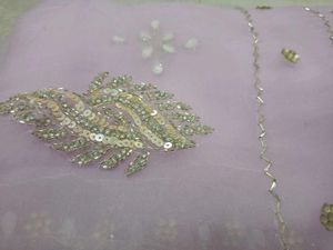 Embroidered Lavender Saree