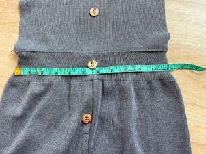 Grey Button-Front Midi Dress
