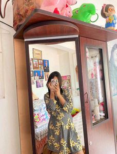 Chic Black & Yellow Gingham Dress