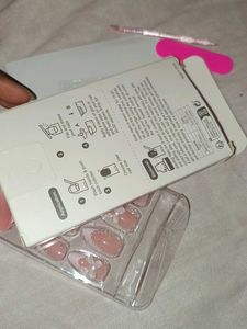 French Tip Press-On Nails with Gems