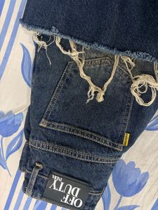 Distressed Wide-Leg Jeans