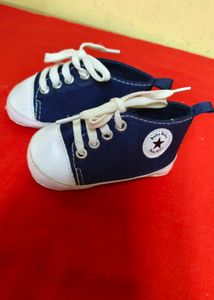 Adorable Baby Blue Canvas High-Top Sneakers