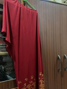 global desi Red one shoulder dress with slit