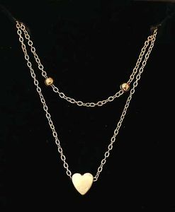 Layered Heart Charm Necklace