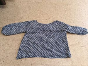 Blue Geometric Print Square Neck Top