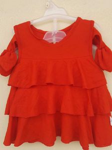 Red Ruffle Baby Doll Tops