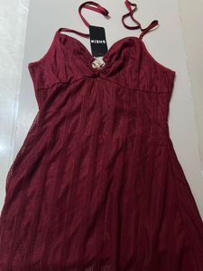 Red Textured Blouse with Starfish Accent