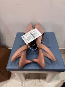 🆕 “Luna blu” Blush Pink Knitted Sling Heel