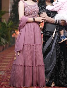 Designer Crop Top And Skirt With Dupatta