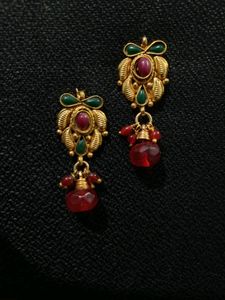 Golden Colour, Beautiful, Pearl Earrings
