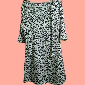 Preppy Animal Print A-line Mini Dress