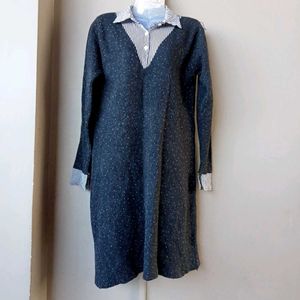 Stylish Knit Shirt Dress