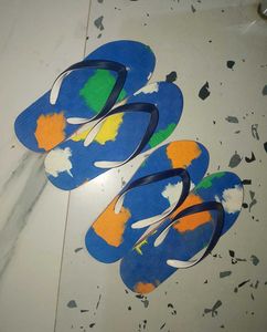 Colorful Map Print Flip-Flops