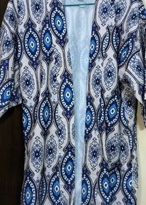 blue and beige cordset