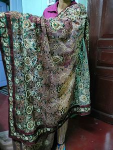 Net Sari Kundan Embroidery