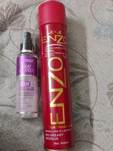 Streax Heat Protect & Enzo Hair Spray
