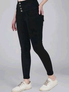 High-Waist Black Skinny Jeans
