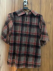 AND Stylish Plaid Shimmer Top