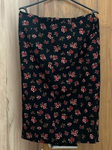 Zara Floral Print Midi Skirt with Slit