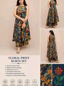 Elegant Floral Print Kurta Set