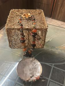 Boho Beaded Necklace with Pendant