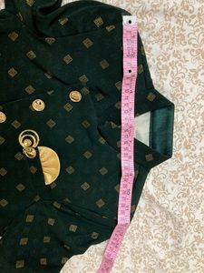 Boys 3 Piece Sherwani Green And Golden