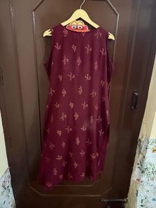 Maroon And Golden kurti