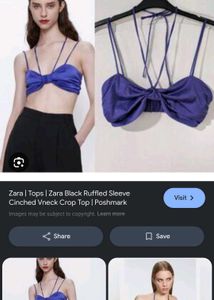 Zara Purple Bikini Top with Tie Straps