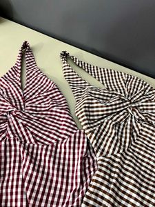 2 pc Chic Gingham Twist Front Top